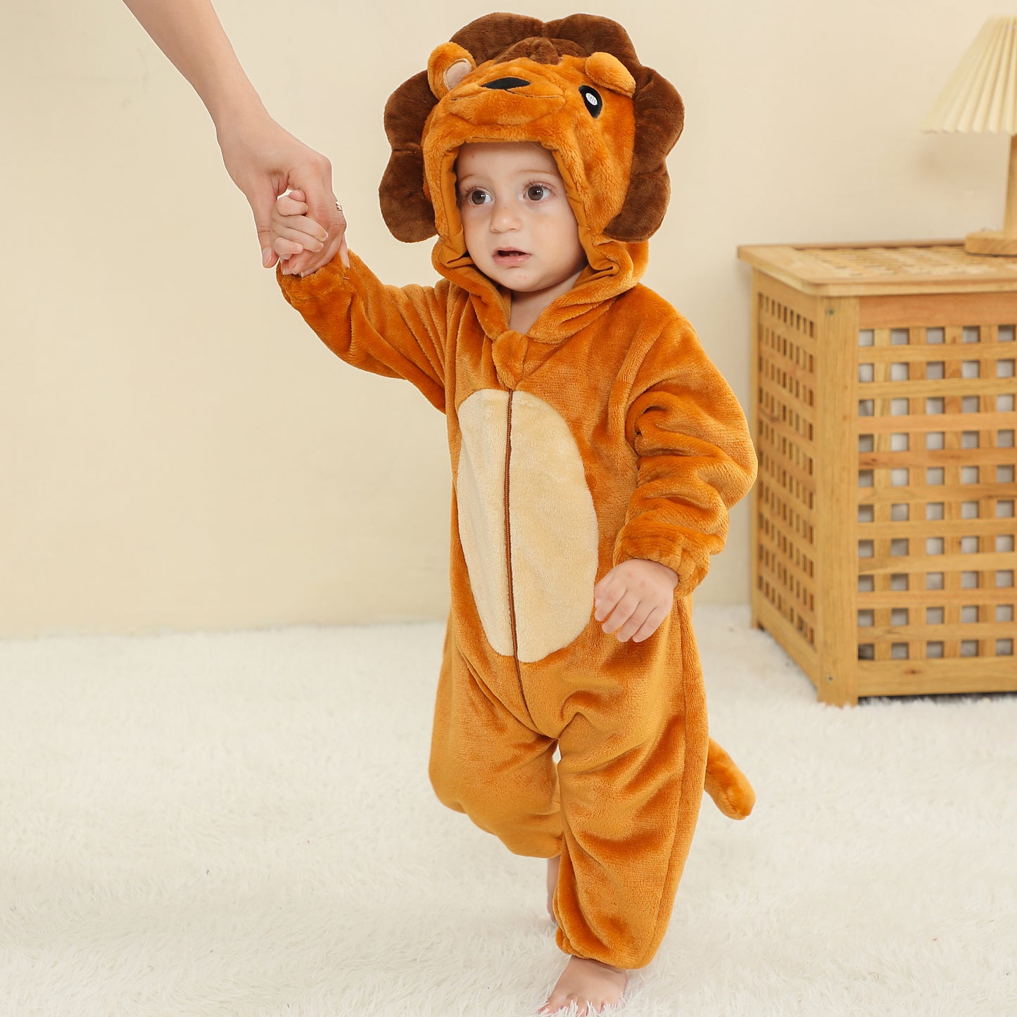MICHLEY Baby Lion Hooded Romper Infant Toddler Animal Costume Jumpsuit