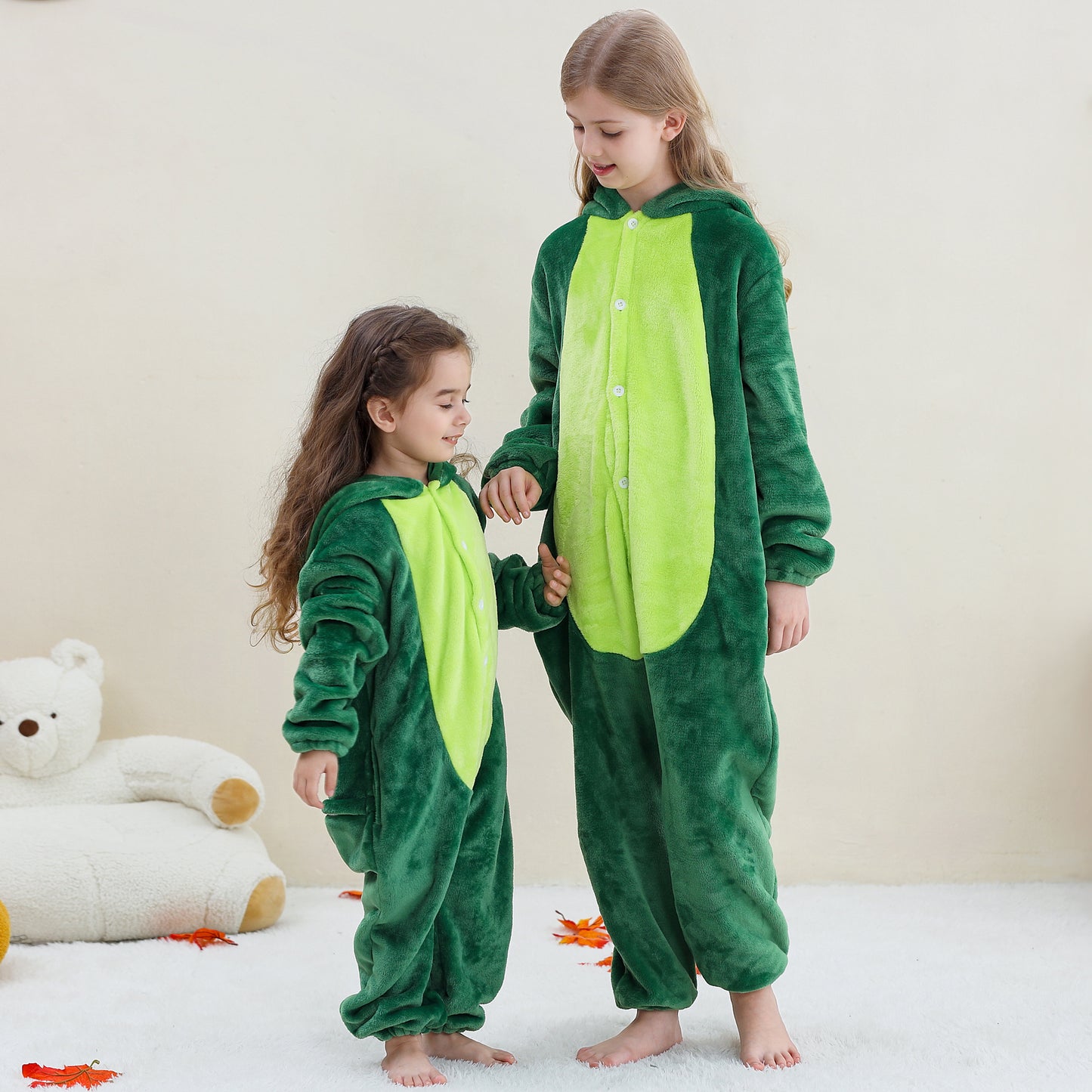 MICHLEY Kids Unicorn Dragon Hooded Romper Flannel Halloween Cosplay Pajamas