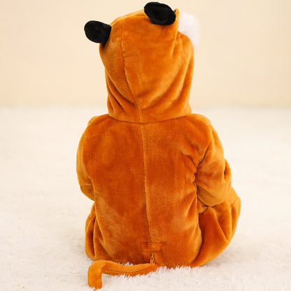 MICHLEY Baby Smiling Tiger Hooded Romper Flannel Animal Costume