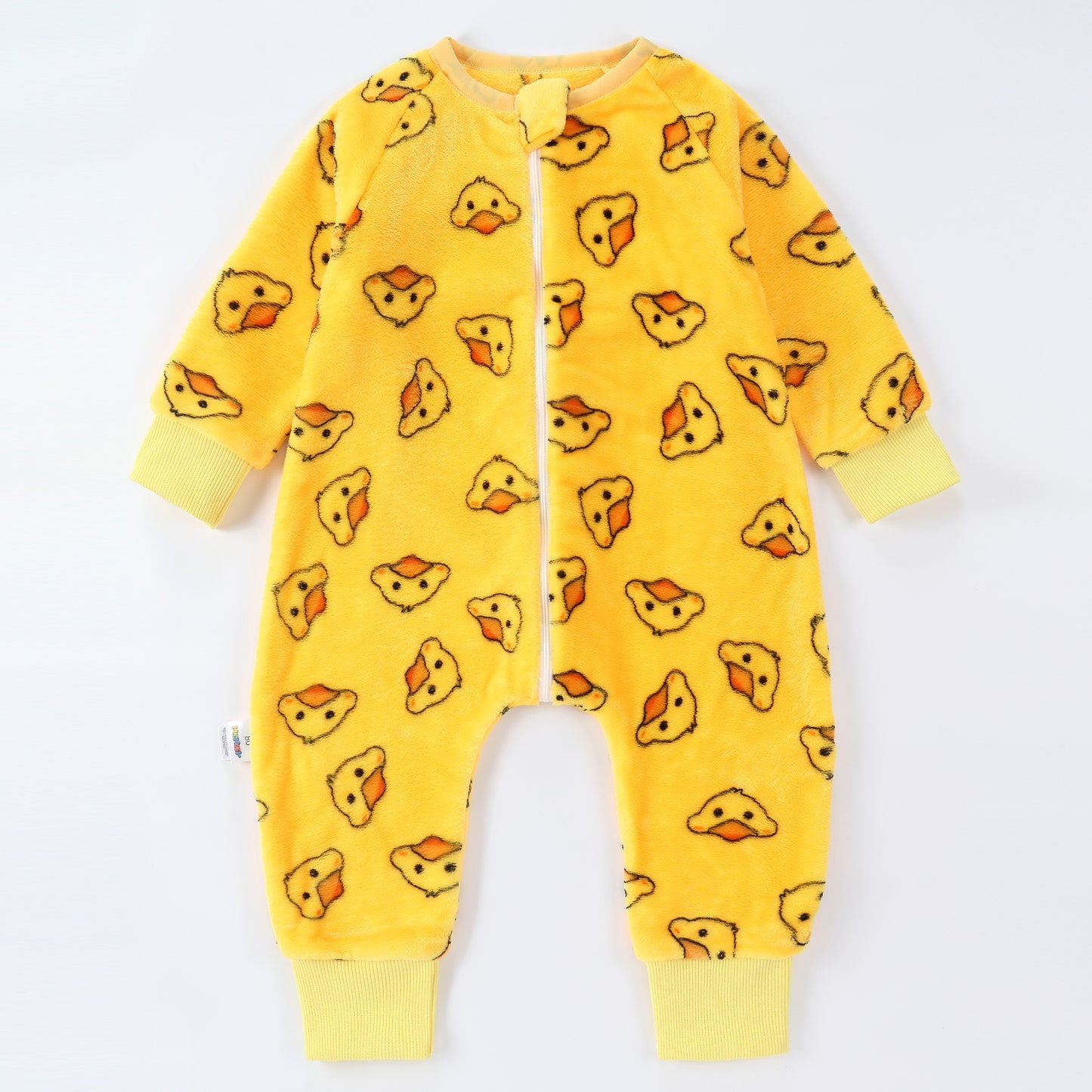 MICHLEY Cute Yellow Duck Toddler Flannel Sleep Sack with Feet