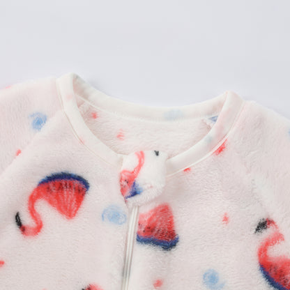 MICHLEY Pink Flamingo Toddler Flannel Sleeping Sack with Feet