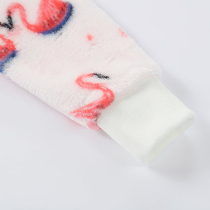 MICHLEY Pink Flamingo Toddler Flannel Sleeping Sack with Feet