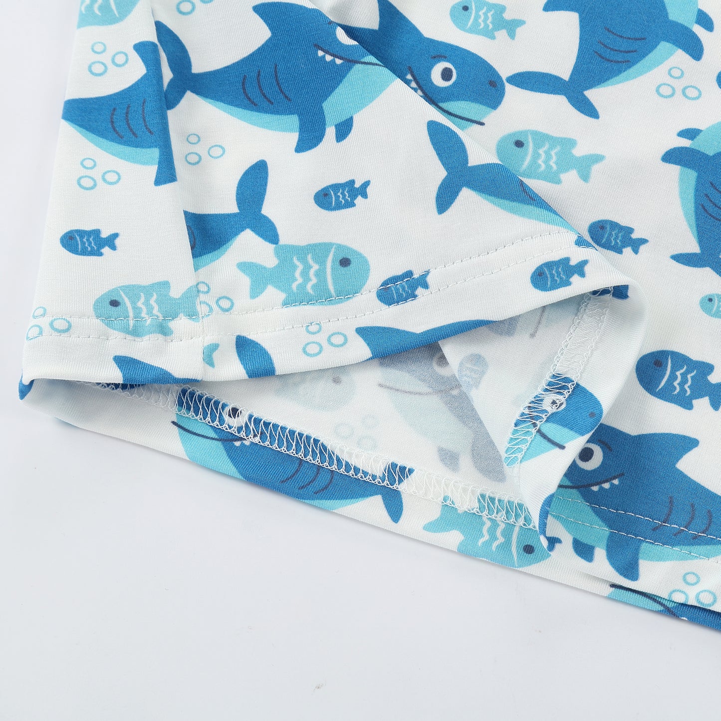 MICHLEY Kids Bamboo Viscose Pajamas Set Soft Stretchy Sleepwear (Shark)