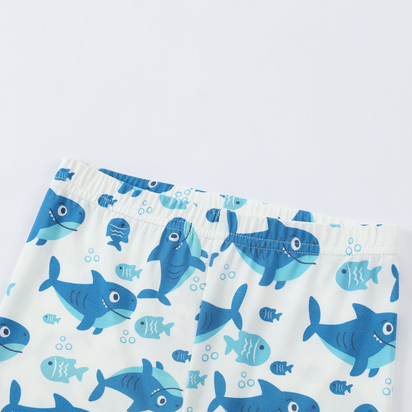 MICHLEY Kids Bamboo Viscose Pajamas Set Soft Stretchy Sleepwear (Shark)