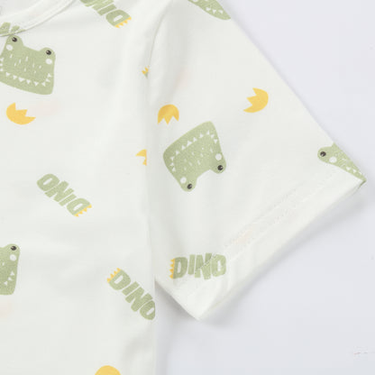 MICHLEY Kids Bamboo Viscose Pajamas Set Soft Stretchy Sleepwear (Frog)