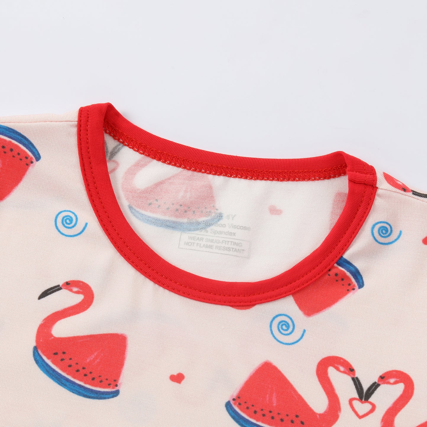 MICHLEY Kids Bamboo Viscose Pajamas Set Soft Stretchy Sleepwear (Flamingo)