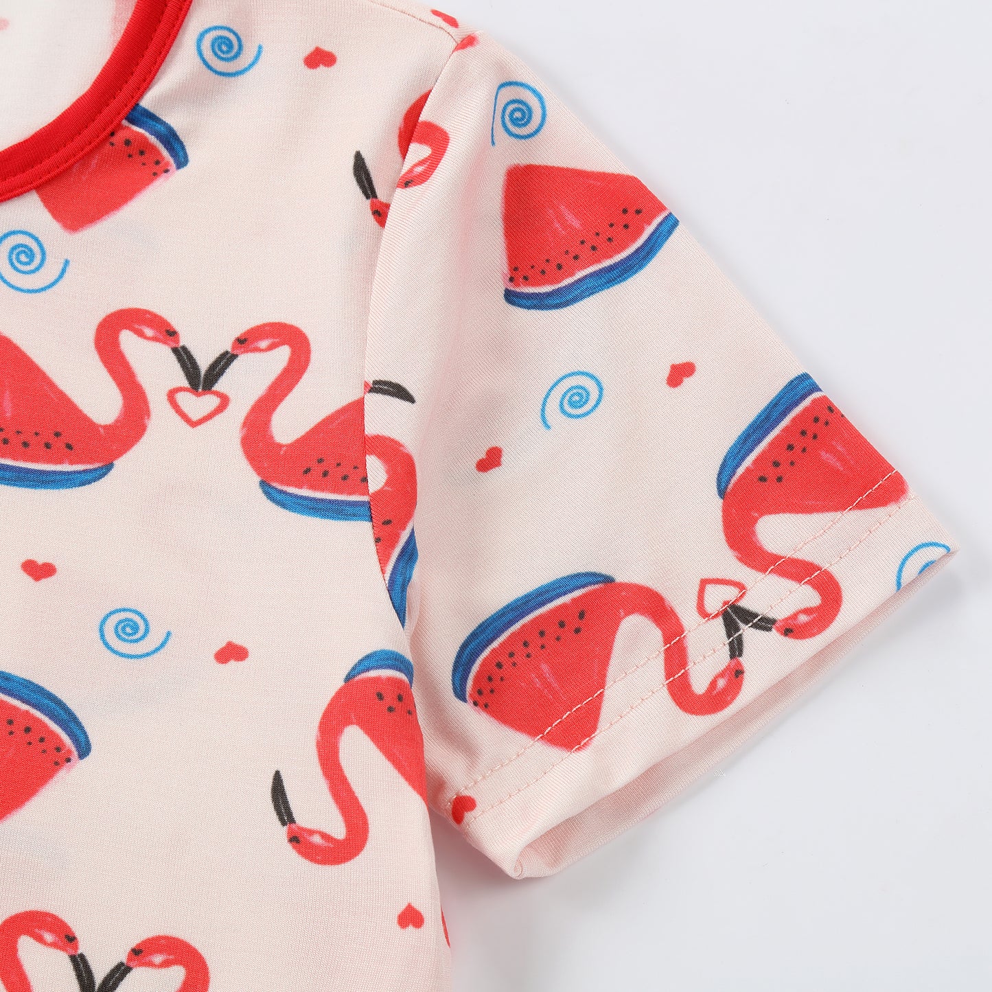 MICHLEY Kids Bamboo Viscose Pajamas Set Soft Stretchy Sleepwear (Flamingo)