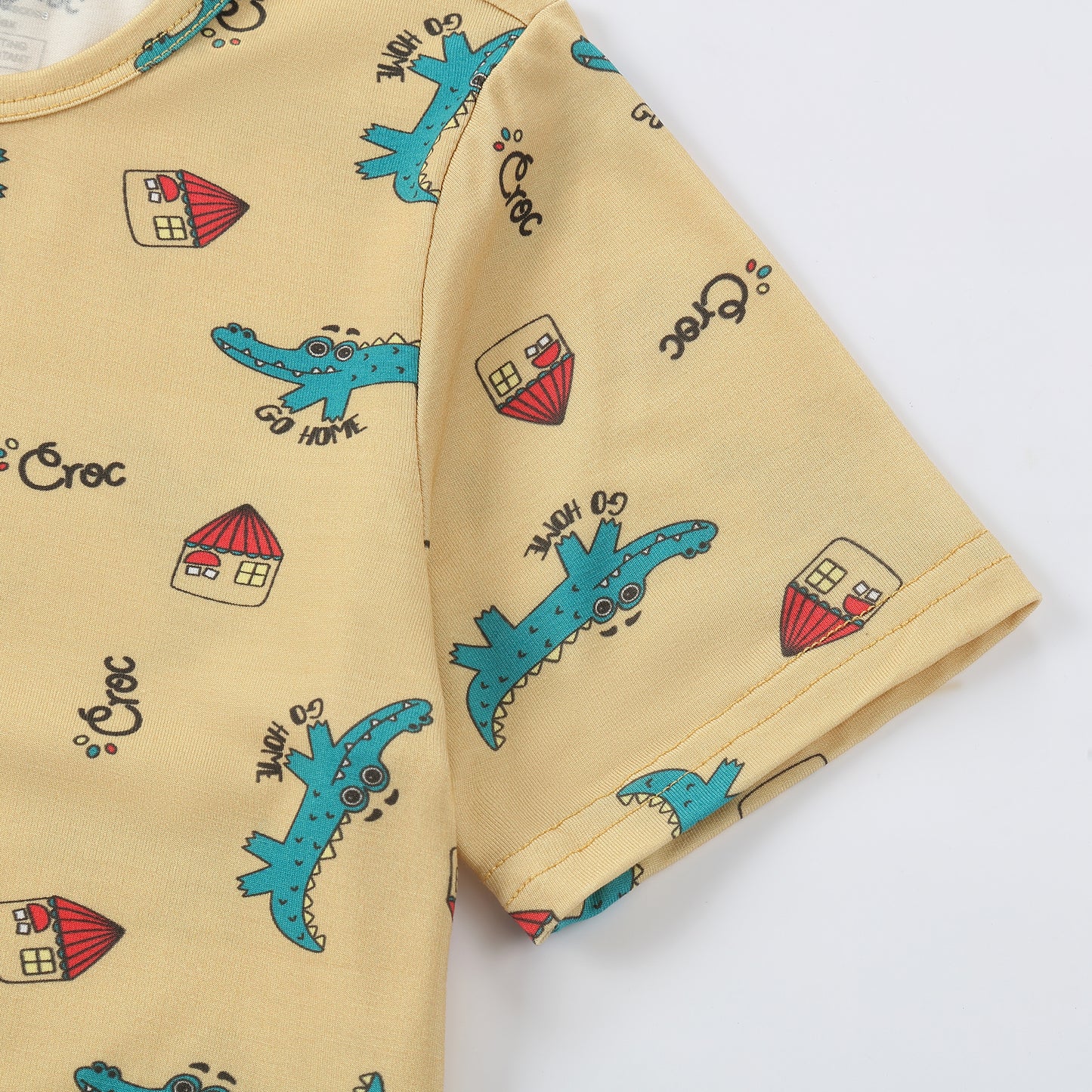 MICHLEY Kids Bamboo Viscose Pajamas Set Soft Stretchy Sleepwear (Crocodile)