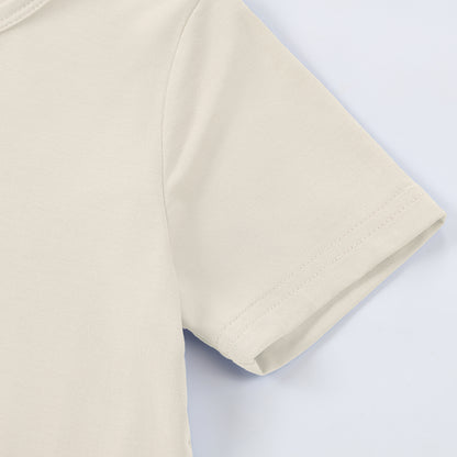 MICHLEY Kids Bamboo Viscose Pajamas Set Soft Stretchy Sleepwear (Beige)