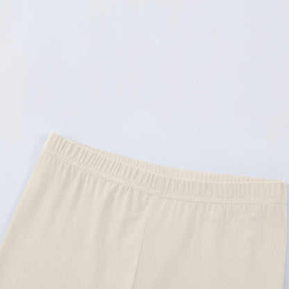 MICHLEY Kids Bamboo Viscose Pajamas Set Soft Stretchy Sleepwear (Beige)