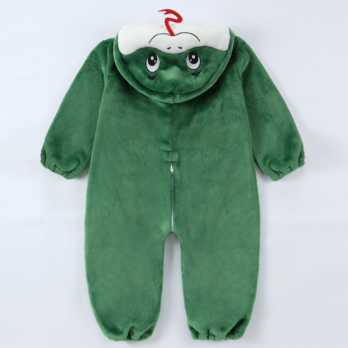 MICHLEY Baby Deep Green Snake Hooded Romper Soft Flannel Animal Costume