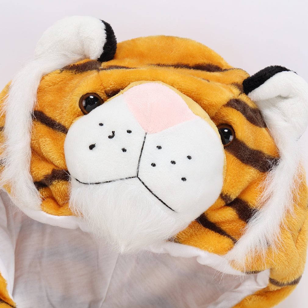 MICHLEY Baby Tiger Costume Romper Hooded Flannel Animal Jumpsuit