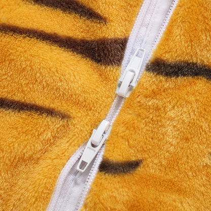 MICHLEY Baby Tiger Costume | Flannel Safari Animal Romper