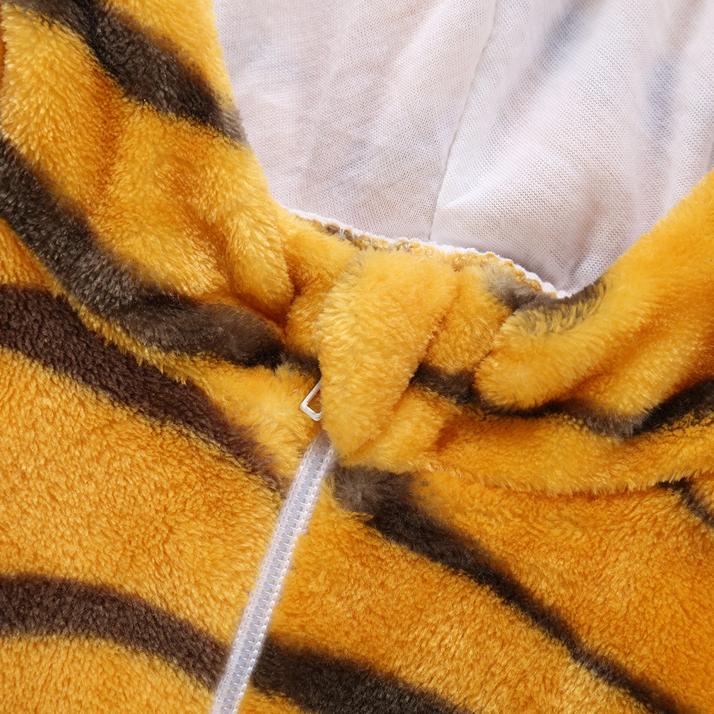 MICHLEY Baby Tiger Costume | Flannel Safari Animal Romper