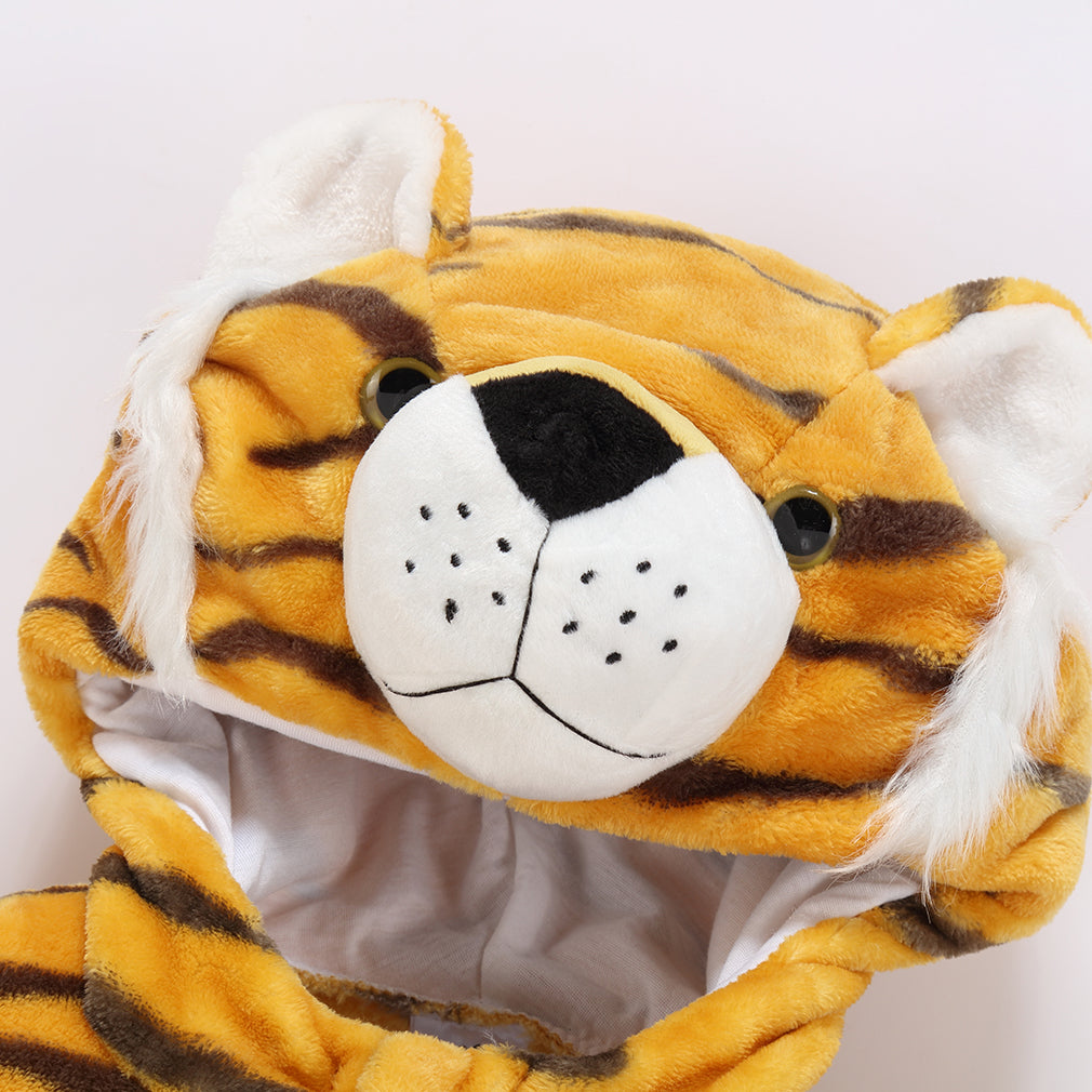 MICHLEY Baby Tiger Costume | Flannel Safari Animal Romper