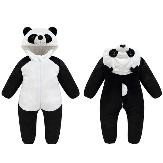 MICHLEY Baby Panda Costume | Flannel Animal Onesie & Romper