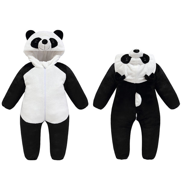 MICHLEY Baby Panda Costume | Flannel Animal Onesie & Romper