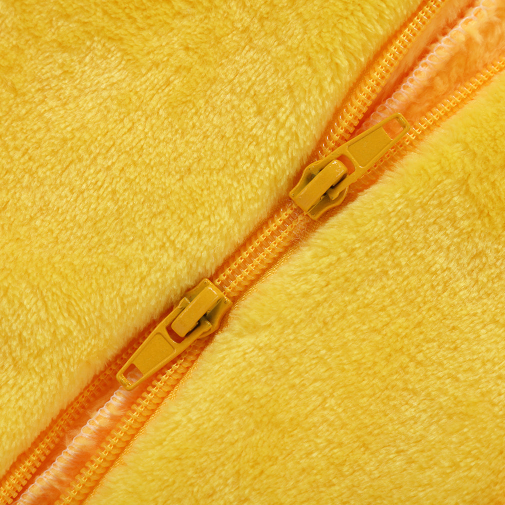 MICHLEY Baby Duck Costume | Bright Yellow Flannel Animal Romper