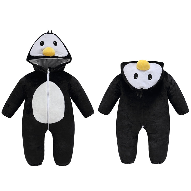 MICHLEY Penguin Baby Costume Winter Flannel Hooded Romper