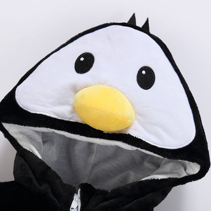 MICHLEY Penguin Baby Costume Winter Flannel Hooded Romper